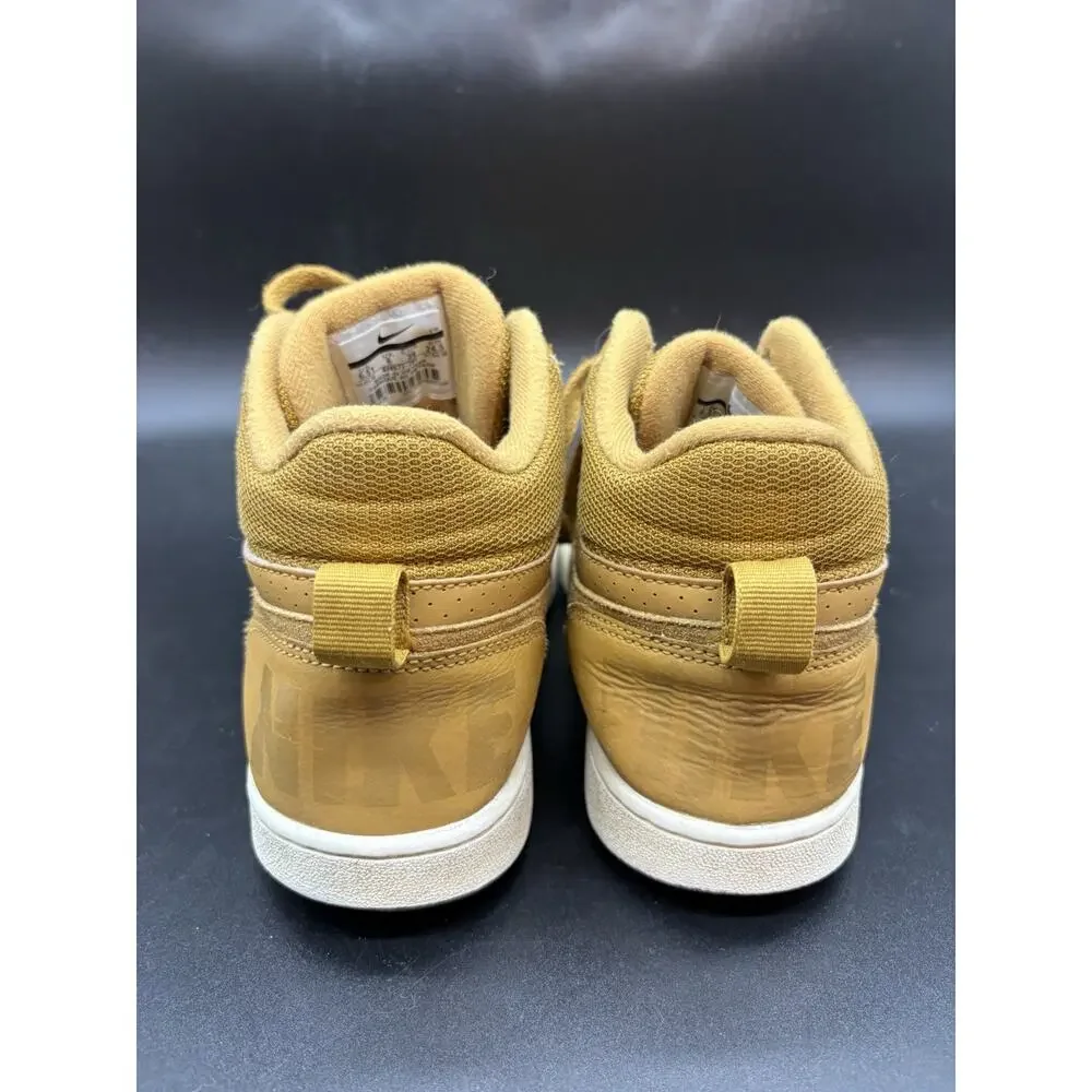 Nike Court Borough Mid Basketball Shoes Wheat Youth Size 6.5Y Style 839977-701